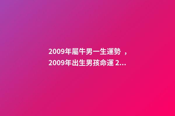 2009年屬牛男一生運勢，2009年出生男孩命運 2009年幾月份的牛寶寶最好命，09年屬牛幾月出生好
